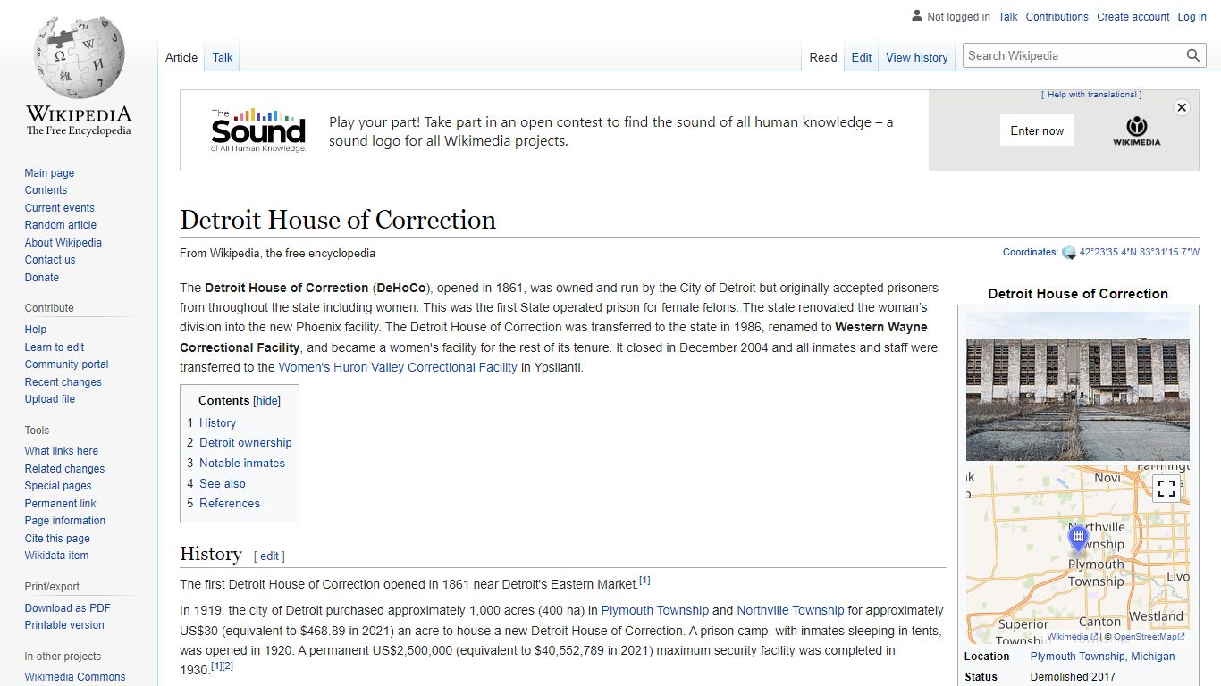 Detroit House of Correction - Wikipedia